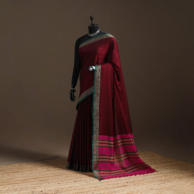 Mercerised cotton dharwad saree with thread border 12