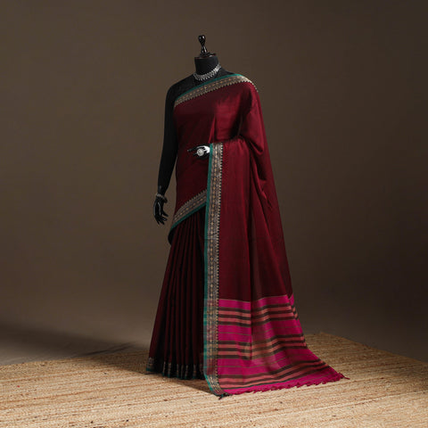 Mercerised cotton dharwad saree with thread border 12