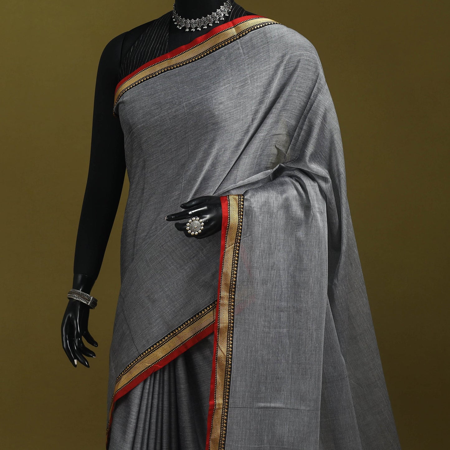 Mercerised cotton dharwad saree with thread border 17
