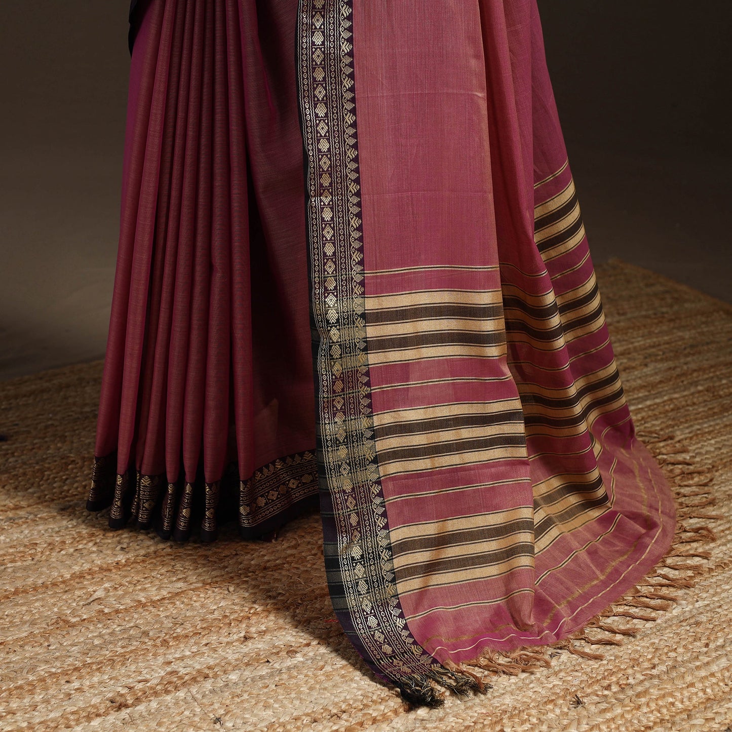 Mercerised cotton dharwad saree with thread border 18