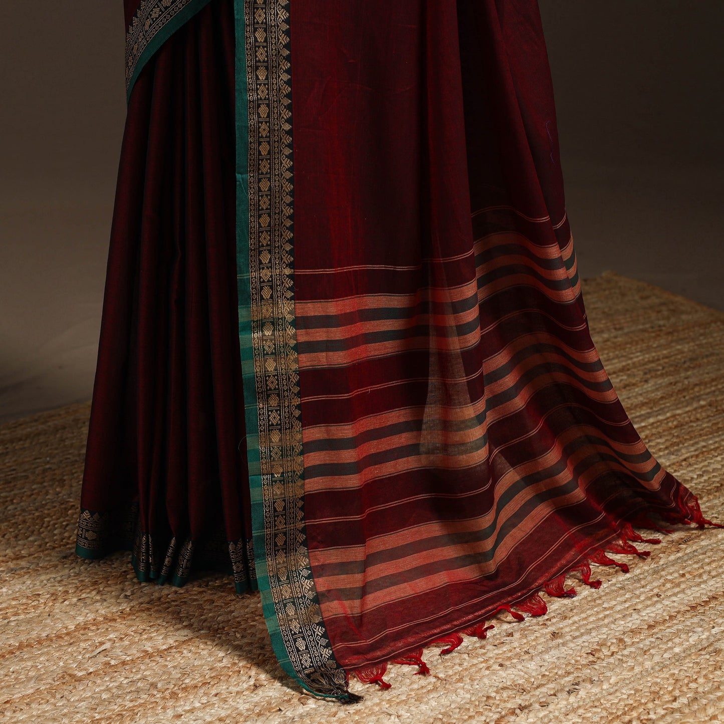 Mercerised cotton dharwad saree with thread border 19