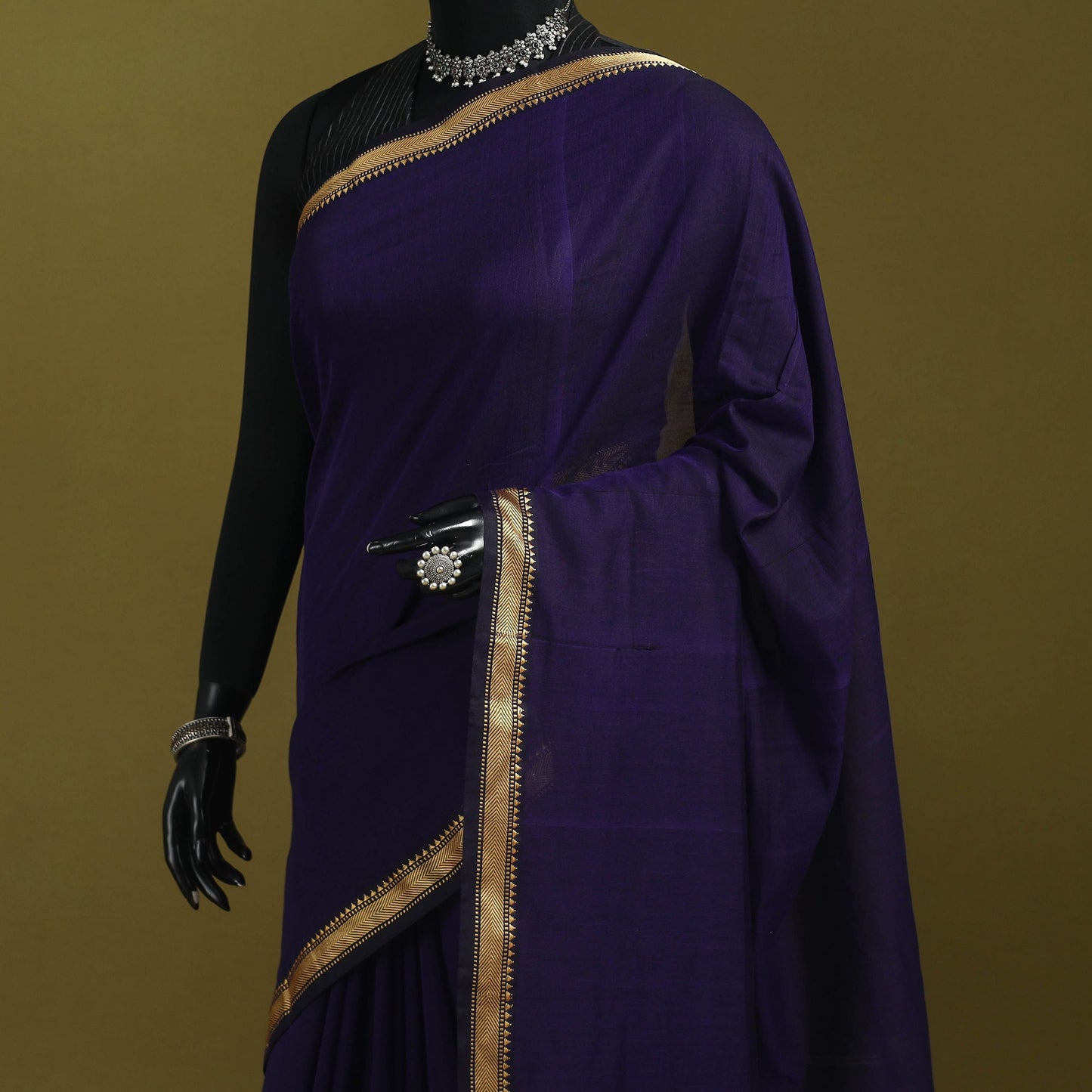 Mercerised cotton dharwad saree with thread border 19