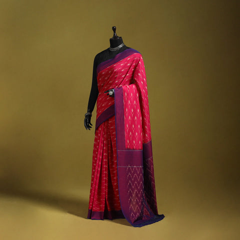 Mercerised cotton handloom pochampally ikat saree 14