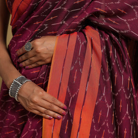 Mercerised Cotton Handloom Pochampally Ikat Saree