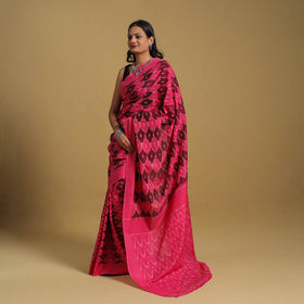 Mercerised Cotton Handloom Pochampally Ikat Saree