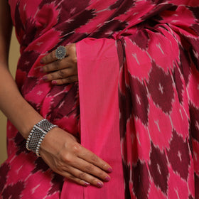 Mercerised Cotton Handloom Pochampally Ikat Saree