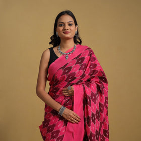 Mercerised Cotton Handloom Pochampally Ikat Saree