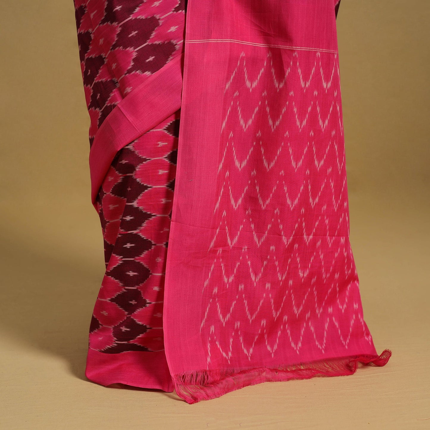 Mercerised Cotton Handloom Pochampally Ikat Saree