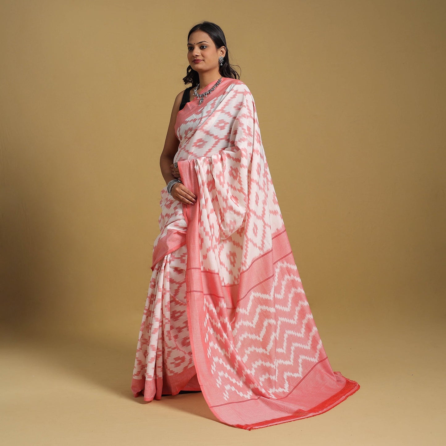 Mercerised Cotton Handloom Pochampally Ikat Saree