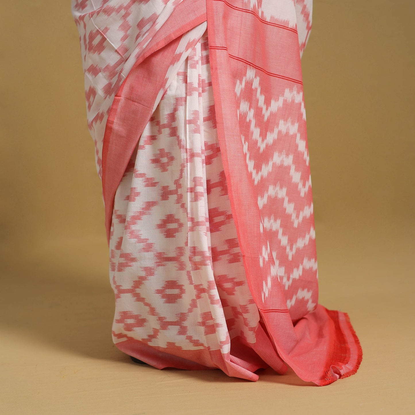 Mercerised Cotton Handloom Pochampally Ikat Saree