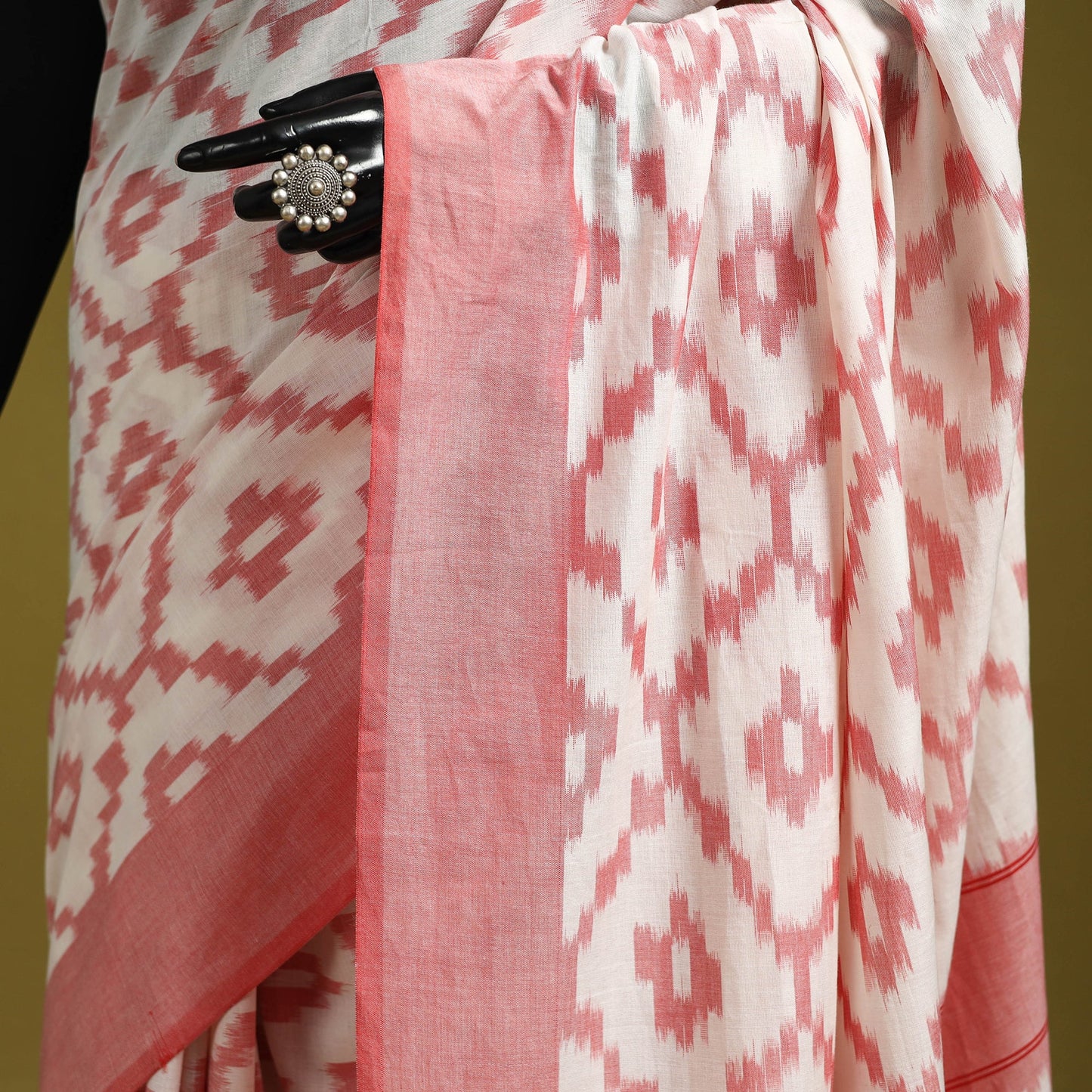 Mercerised cotton handloom pochampally ikat saree 46