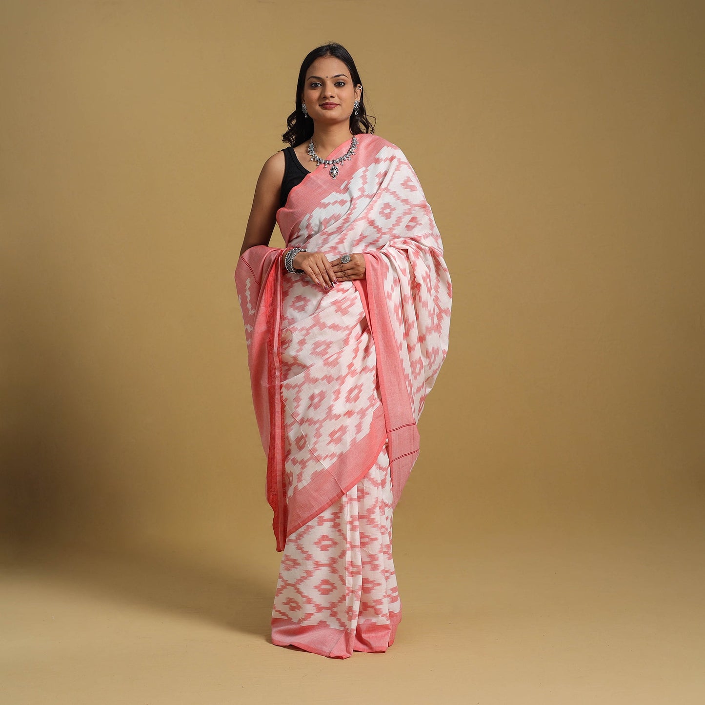 Mercerised Cotton Handloom Pochampally Ikat Saree
