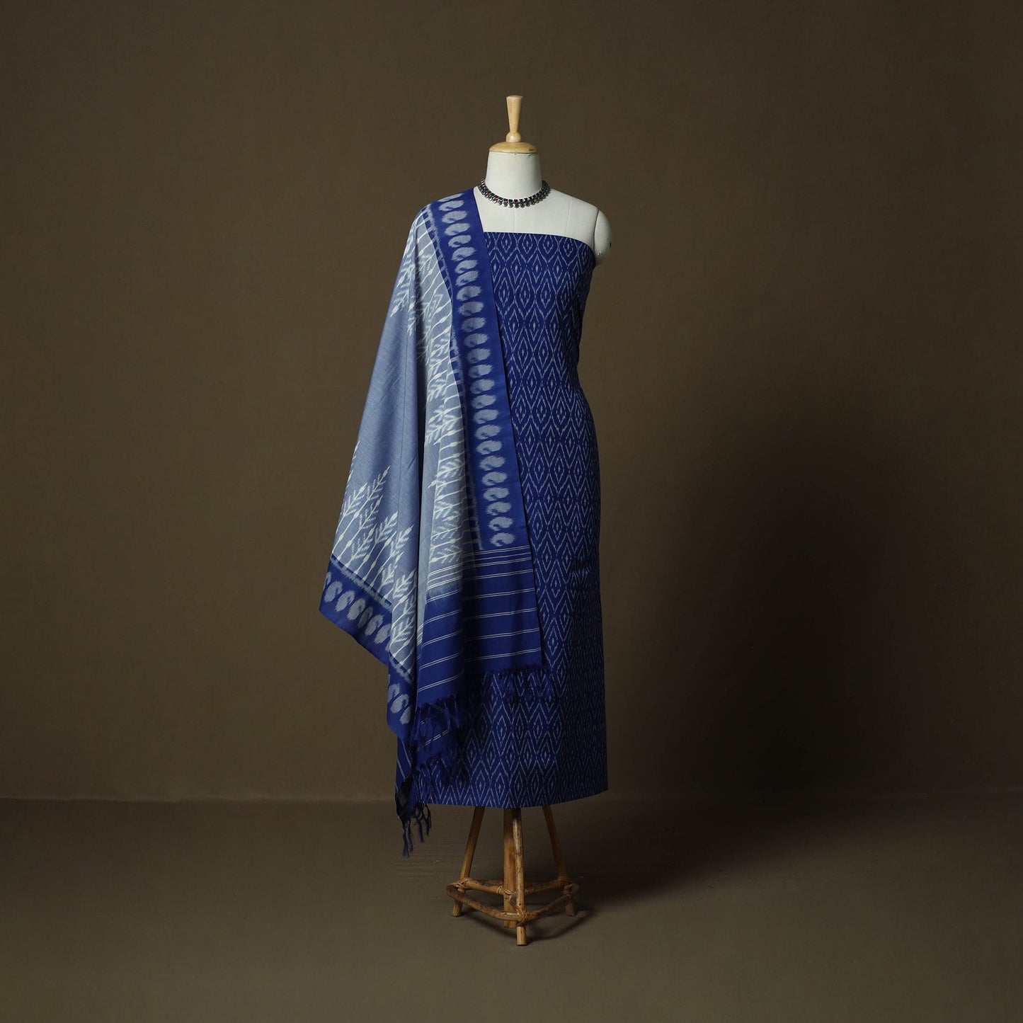 Handloom mercerised cotton pochampally ikat 2pc unstitched