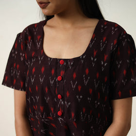 Buy Mercerized Cotton Flared Pochampally Ikat Dress