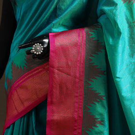 Mercerized cotton gadwal checks ilkal saree with temple