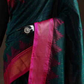 Mercerized cotton gadwal checks ilkal saree with temple