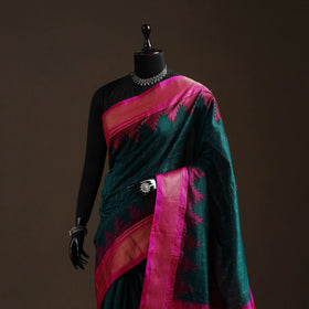 Mercerized cotton gadwal checks ilkal saree with temple