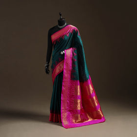 Mercerized cotton gadwal checks ilkal saree with temple