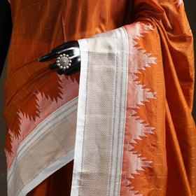 Mercerized cotton gadwal checks ilkal saree with temple