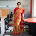 Brown Mercerized Cotton Plain Saree With Blouse, draped and worn by a woman, AI visual of the saree, iTokri