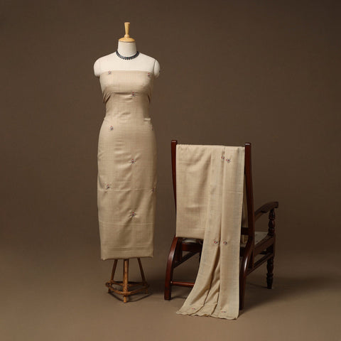 Merino wool hand embroidery 3pc unstitched dress material