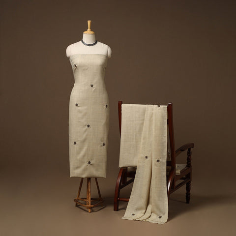 Merino wool hand embroidery 3pc unstitched dress material