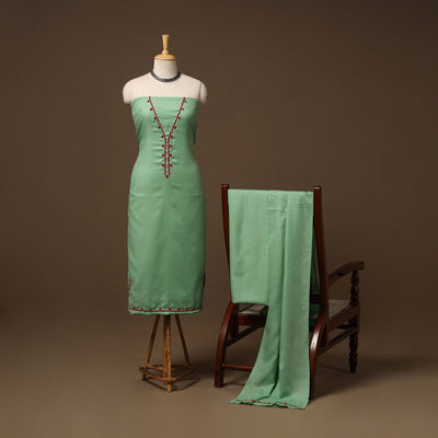 Merino wool hand embroidery 3pc unstitched dress material