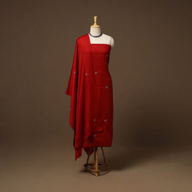 Merino wool hand embroidery 3pc unstitched dress material