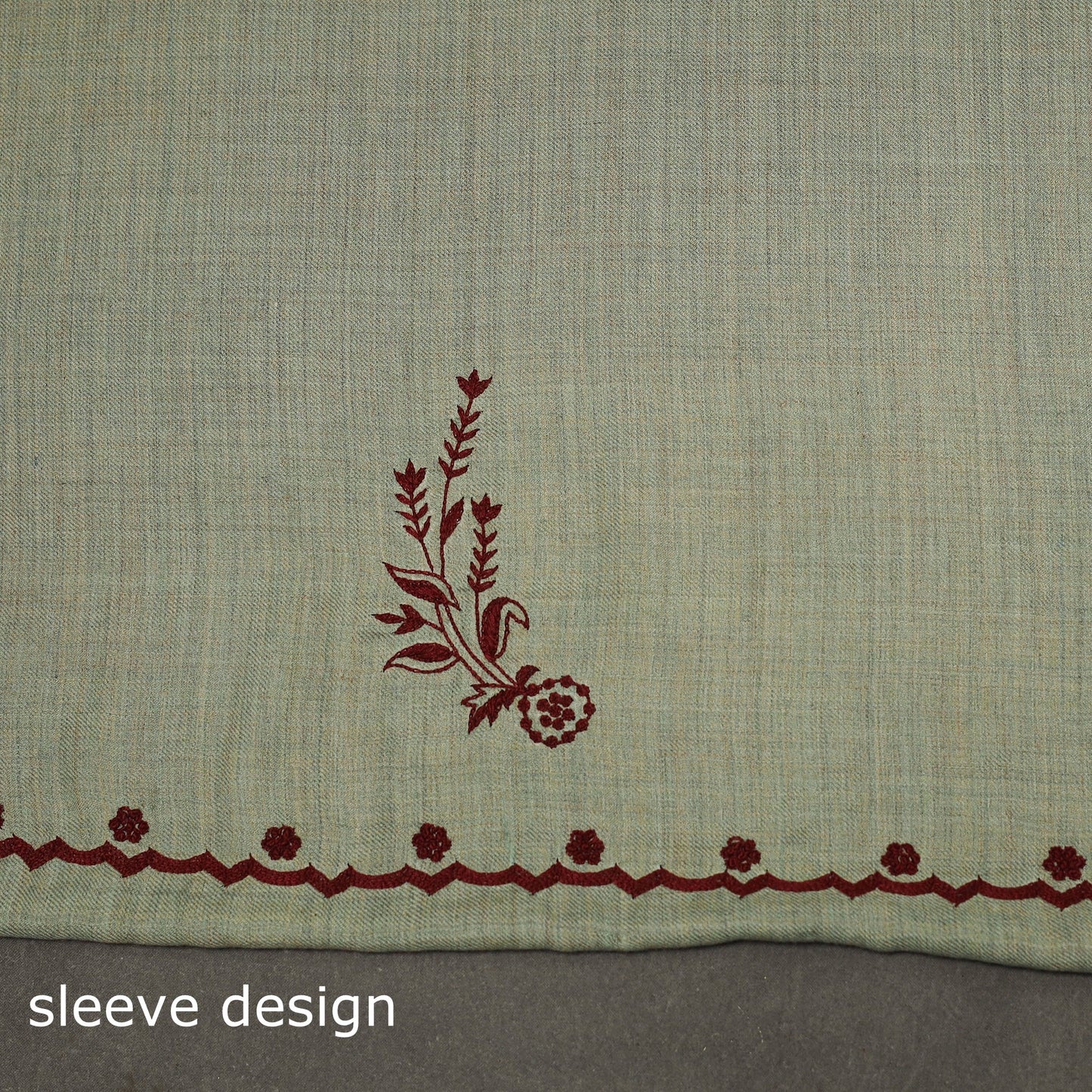 Merino wool hand embroidery 3pc unstitched dress material