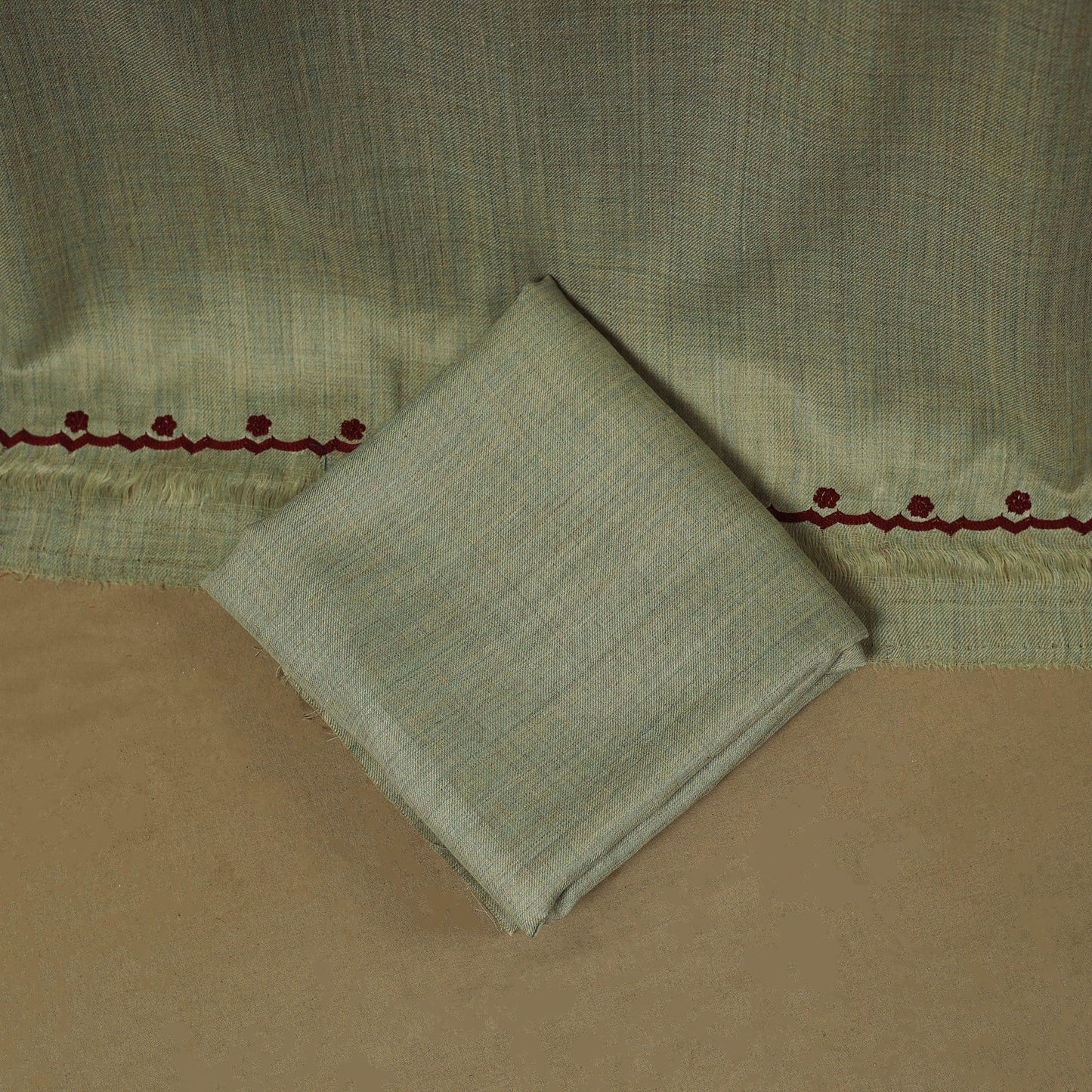 Merino wool hand embroidery 3pc unstitched dress material
