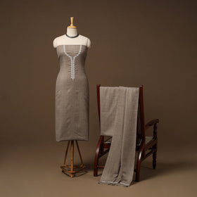 Merino wool hand embroidery 3pc unstitched dress material