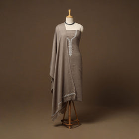 Merino wool hand embroidery 3pc unstitched dress material