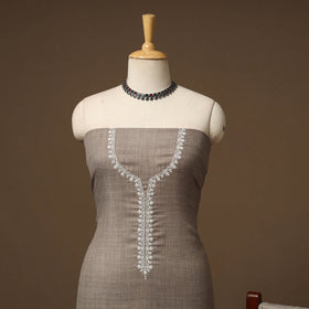 Merino wool hand embroidery 3pc unstitched dress material