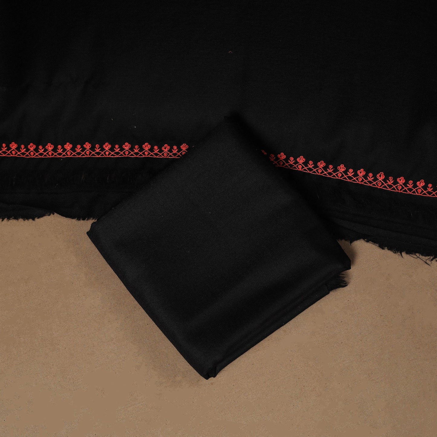 Merino wool hand embroidery 3pc unstitched dress material