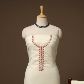 Merino wool hand embroidery 3pc unstitched dress material