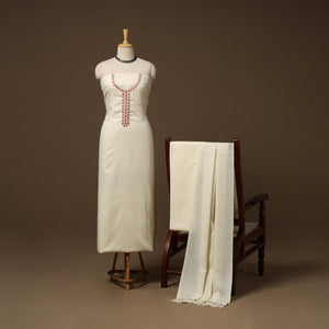 Merino wool hand embroidery 3pc unstitched dress material