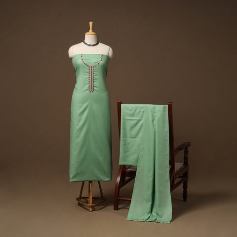 Merino wool hand embroidery 3pc unstitched dress material