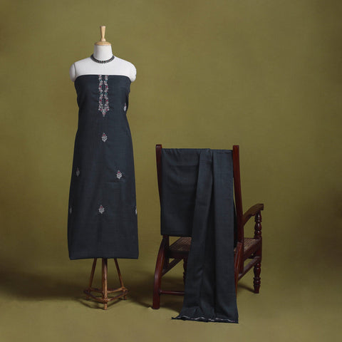 Merino wool hand embroidery 3pc unstitched dress material