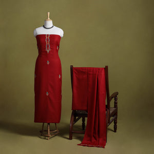 Merino wool hand embroidery 3pc unstitched dress material