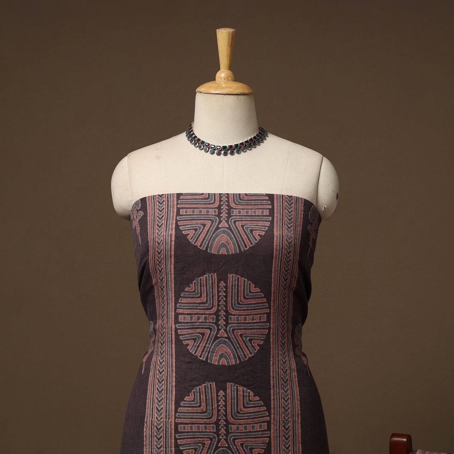 Merino wool natural dyed hand 3pc unstitched dress material