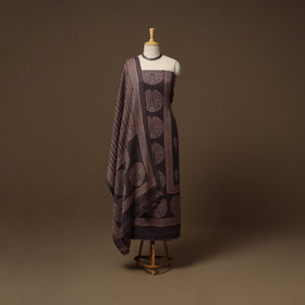 Merino wool natural dyed hand 3pc unstitched dress material