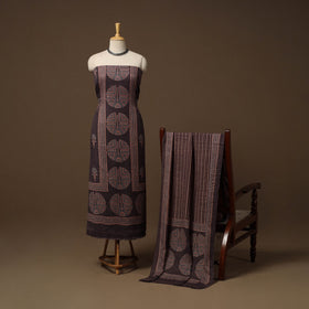 Merino wool natural dyed hand 3pc unstitched dress material