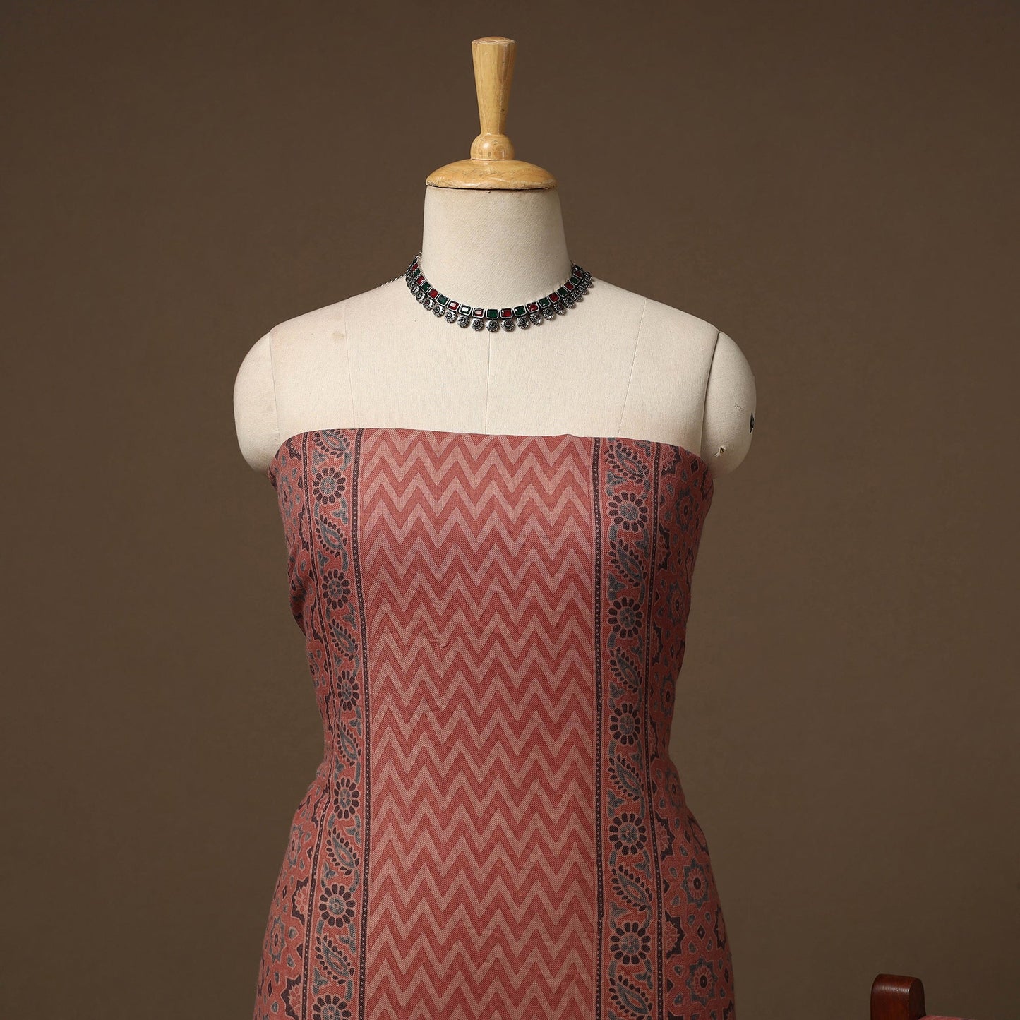 Merino wool natural dyed hand 3pc unstitched dress material