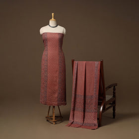 Merino wool natural dyed hand 3pc unstitched dress material