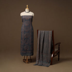 Merino wool natural dyed hand 3pc unstitched dress material