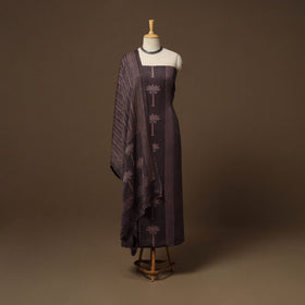 Merino wool natural dyed hand 3pc unstitched dress material