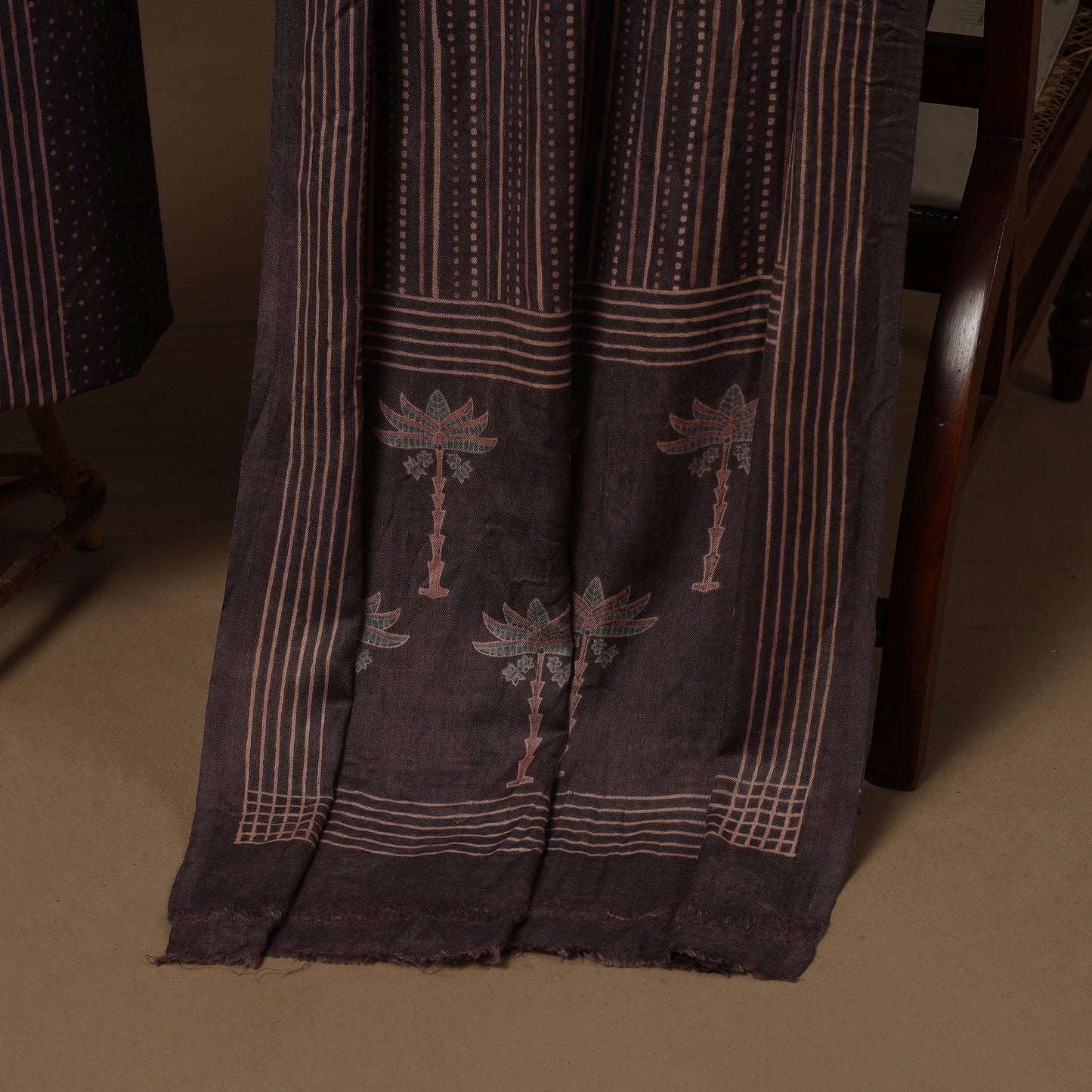 Merino wool natural dyed hand 3pc unstitched dress material