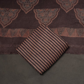 Merino wool natural dyed hand 3pc unstitched dress material