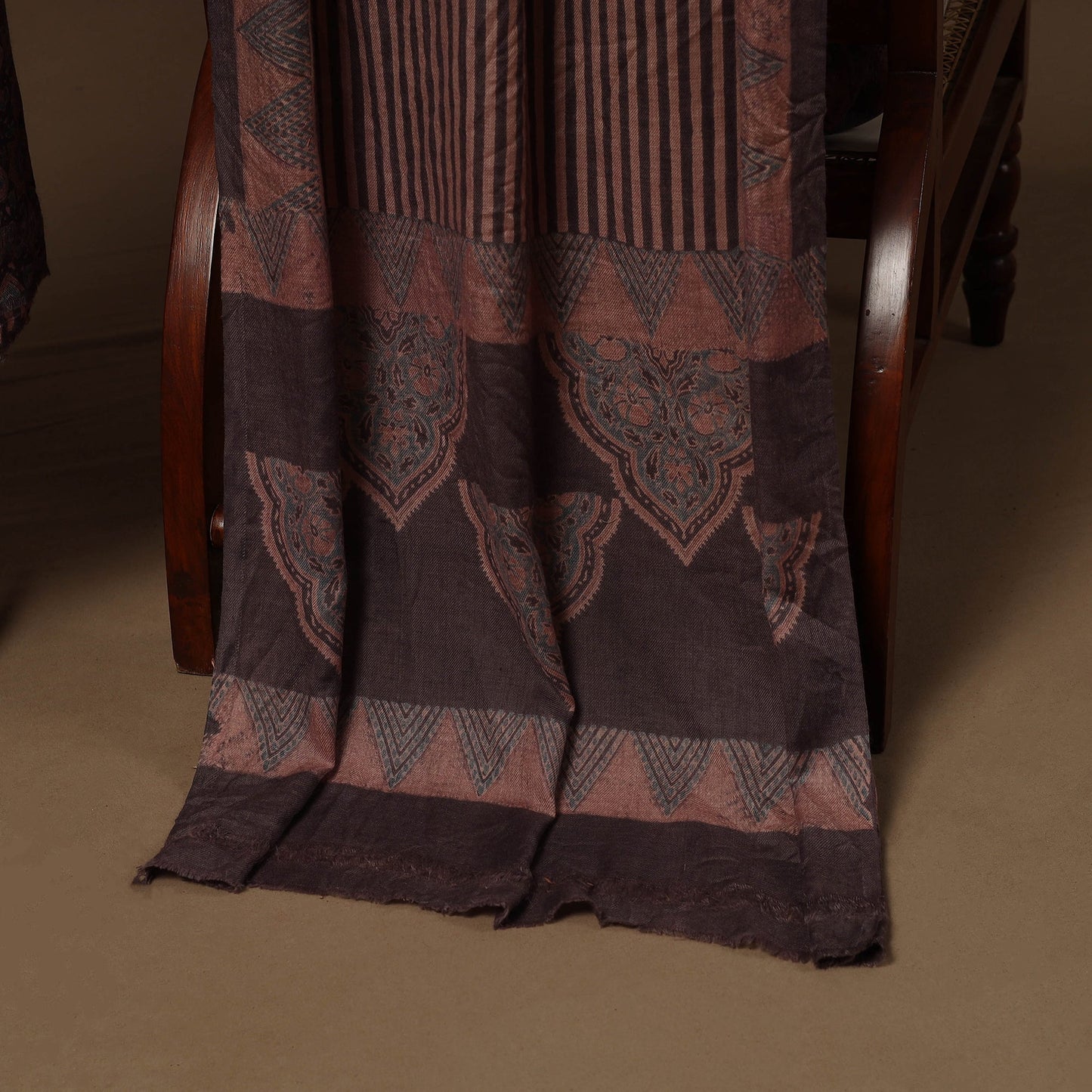 Merino wool natural dyed hand 3pc unstitched dress material