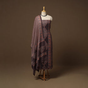 Merino wool natural dyed hand 3pc unstitched dress material